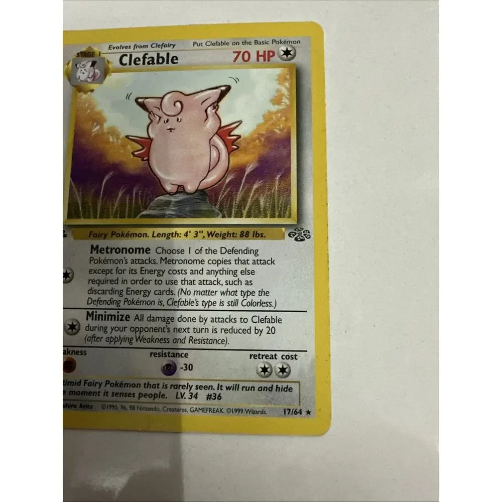Pokémon 1st EDITION Clefable #17/64 Non-Holo Rare 1999 Jungle MP